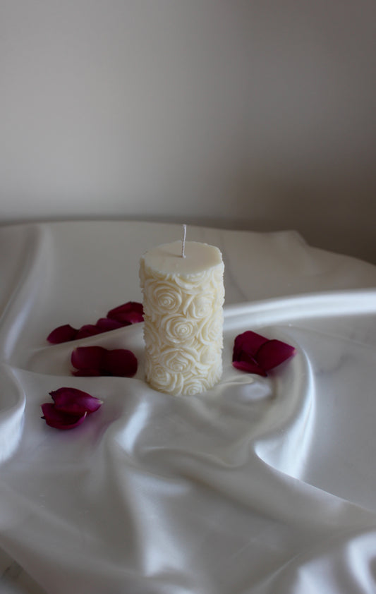 Rose Pillar Candle